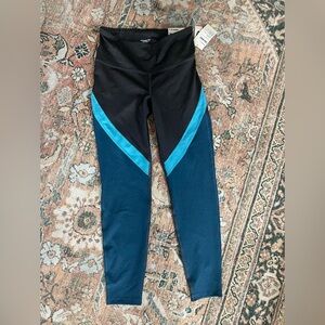 Old Navy Black and Blue Leggings Stretchy Comfortable Fit